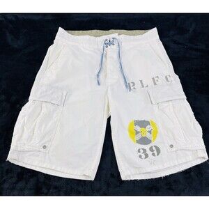 Rugby Ralph Lauren Men's 100% Cotton White Cargo Shorts Size 32